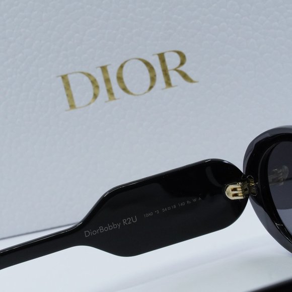 FINAL PRICE NEW DIOR DiorBobby R2U 10A0 SHINY BLACK / SMOKE SUNGLASSES - Picture 8 of 12